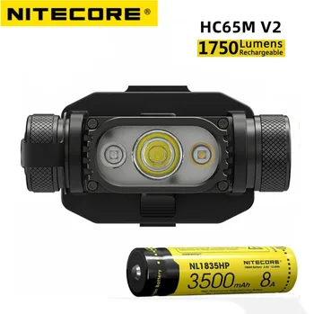 Налобный фонарь NITECORE HC65M V2 для шлема с USB-C Возможностью подзарядки 1750 Люмен с использованием светодиода Luminus SST-40-W с аккумулятором 18650 3500 мАч