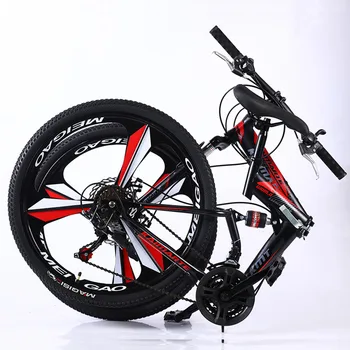 Складной велосипед с двойной амортизацией с износостойкой шиной, прочный горный велосипед, 26 дюймов Изображение 2