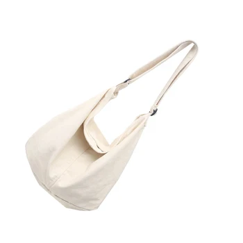 Белая прочная холщовая сумка через плечо для женщин, Функциональная и Шикарная, Легкая сумка Большой емкости, женские сумки