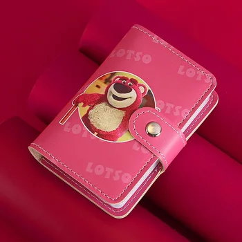 Женская сумка для карт Disney с Клубничным Мишкой, Милый противоугонный Держатель для салфеток, чехол для нескольких карт, кошелек с Защитой от размагничивания Изображение 2