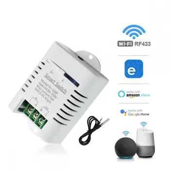 CORUI eWeLink Smart TH16 Switch WIFI 16A Переключатель контроля температуры и влажности, совместимый с Alexa Google Home