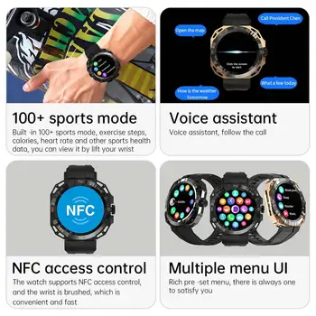 Двойной Bluetooth-чип, вызов, GPS-трекер, смарт-часы, Водонепроницаемые, для измерения артериального давления/кислорода, Фитнес-спорт Для Huawei Xiaomi Smartwatch Изображение 2