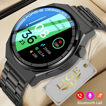 Умные часы LIGE для мужчин и женщин 2023, Фитнес-часы с Bluetooth-вызовом, Умные часы для отслеживания активности телефонов iOS и Android, черные Изображение 2