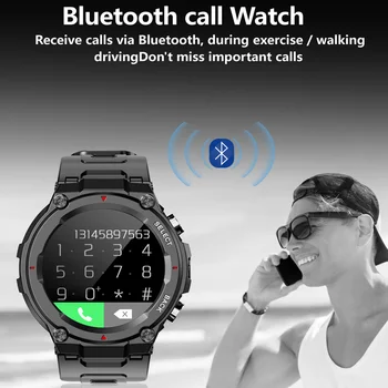 2023 новые мужские смарт-часы для спорта на открытом воздухе IP68, водонепроницаемые умные часы, Bluetooth, батарея 600 мАч, Часы для измерения артериального давления для Android Изображение 2