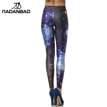 Леггинсы NADANBAO 3D Digital Blue Galaxy, сексуальные Леггинсы, Модные тонкие Леггинсы с принтом, женские Леггинсы, Женские брюки Изображение 2