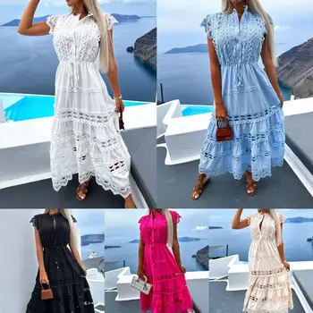 Летние Новые Женские платья 2023, Модные Женские Платья с длинными рукавами