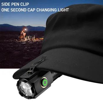 Портативный мини-светодиодный фонарик 3LED, сверхсильная световая вспышка, USB-перезаряжаемый встроенный аккумулятор с зажимом для ручки и магнитом на хвосте Изображение 2