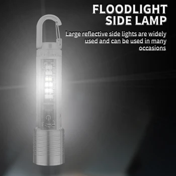 Супер яркий светодиодный фонарик с сильными магнитами IPX4 SOS Flash USB, перезаряжаемые портативные масштабируемые фонари, фонарь для кемпинга на открытом воздухе Изображение 2