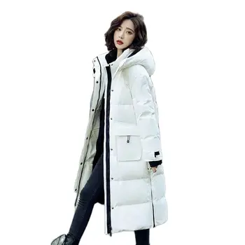 Модная Женская пуховая куртка Длиной выше колена, Новинка зимы 2022, Корейская версия, Свободная высококачественная Куртка на гусином пуху, Комбинезоны, женские