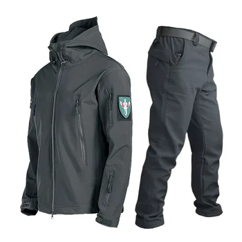 Комплекты тактической военной формы Soft Shell Jacket Для Мужчин, Водонепроницаемая Ветрозащитная Теплая одежда, Костюмы, Зимние Армейские флисовые пальто