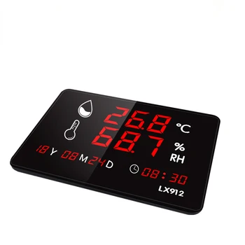 LX912 Thermopro Digital Высококачественный Цифровой Термометр-Гигрометр с настенным термометром с дисплеем времени и даты Изображение 2