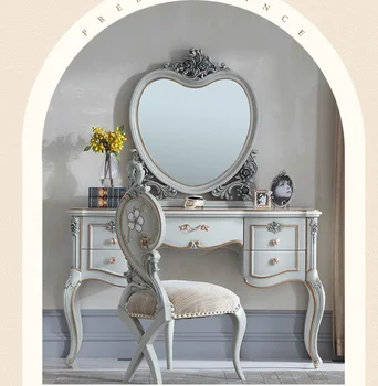 Королевская французская мебель Европейский туалетный столик ручной работы из массива дерева, стол для макияжа, стол для макияжа в спальне