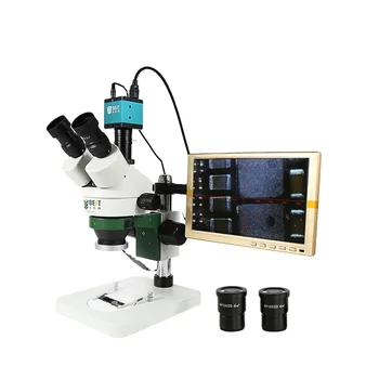 7X-45X Цифровое масштабирование Ремонт мобильного телефона Проверка печатных плат Стерео Тринокулярный микроскоп с камерой