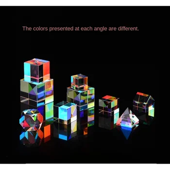 Кристаллическая Оптическая Цветная призма Cube of Light Gold Tower Aurora Cottage Многогранник