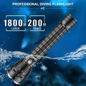 Asafee D815A 30 м Подводный Фонарик для Дайвинга XHP70 LED Light 1800LM 200 М Дальность Действия Пресс-переключатель IPX8 Водонепроницаемый Фонарик Для Подводного Плавания Изображение 2
