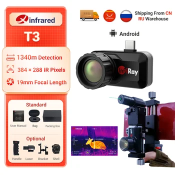 InfiRay Инфракрасная тепловизионная камера T3 Поисковый детектор для охоты На открытом воздухе Камера ночного видения Android Тепловизор для телефона