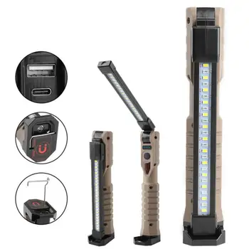 USB-зарядка, светодиодная лампа для ремонтных работ, магнитная складная инспекционная лампа для автомобиля, аварийный фонарь для кемпинга, встроенный аккумулятор