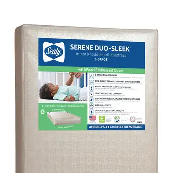 Serene Duo-Гладкий матрас для детской кроватки, 2-ступенчатый поролоновый детский матрас, матрас для малышей, водонепроницаемый