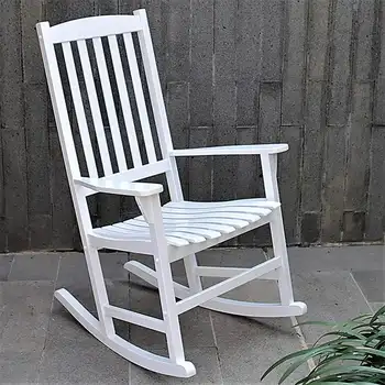 Уличное деревянное кресло-качалка для веранды, белого цвета, устойчиво к атмосферным воздействиям