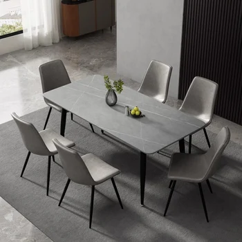 Черный Обеденный стол для Завтрака Роскошный Прямоугольный дизайн Современный Обеденный стол Японский Кухонный стол Мебель для гостиной