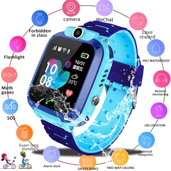Английская версия Q12, детские умные часы, водонепроницаемые, для мальчиков и девочек, SOS, защита от потери мобильного телефона, умные часы, использование sim-карты Изображение 2