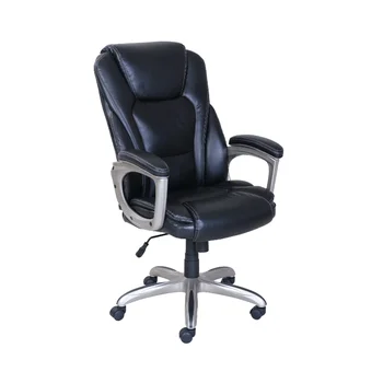 Коммерческий офисный стул Serta из сверхпрочной клееной кожи с эффектом памяти, вместимость 350 фунтов, черный