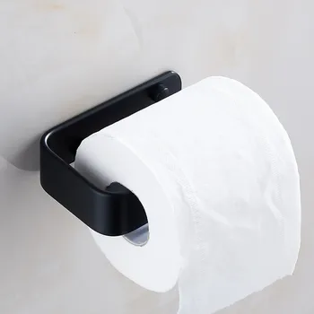 Черный Держатель для туалетной бумаги, Алюминиевый Держатель для Бумажных полотенец, Туалет, Кухня, Держатель рулона бумаги, Оборудование для ванной комнаты Изображение 2