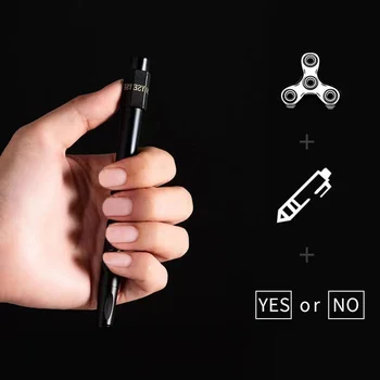 Новая креативная ручка для декомпрессии Металлическая Многофункциональная поворотная ручка Для переноса Высокого Внешнего вида Масляная ручка среднего размера Черная Шариковая ручка Изображение 2