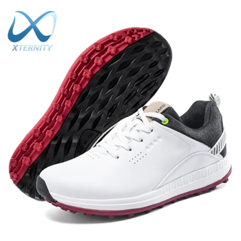 Мужская роскошная водонепроницаемая обувь для гольфа, Уличные удобные кроссовки для гольфа, нескользящая профессиональная обувь для игроков в гольф, спортивная обувь для гольфа