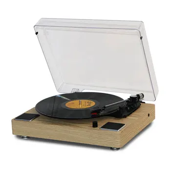 высококачественная деревянная настольная виниловая пластинка, встроенный стереофонический проигрыватель для граммофона