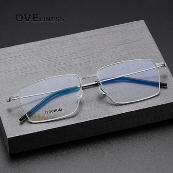 оправа для очков из чистого титана для мужчин и женщин, оправа для мужских очков с квадратной миопией по рецепту 2023 года, новые полностью оптические корейские очки