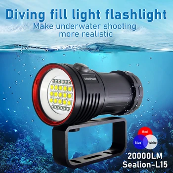 Светильник для дайвинга LetonPower, Подводное освещение для подводного плавания, 100 м, Водонепроницаемый зарядный фонарь Type-C для фотосъемки, Видео, Заполняющий свет