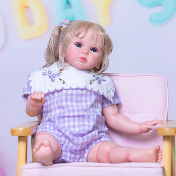 55-сантиметровая возрожденная 3D-кожа для девочки с видимыми венами, детские игрушки-куклы, Рождественский подарок Изображение 2