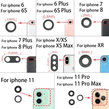Новый Стеклянный Объектив Камеры С Клеевой Наклейкой Для iPhone 6 6S 7 8 Plus X XR XS 11 Pro Max Объектив камеры + Инструменты Для восстановления Изображение 2