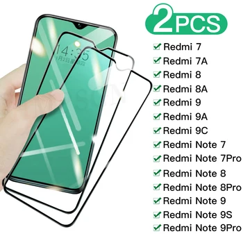 2 Шт. Полноэкранное Защитное стекло На Redmi 8 8A 7 7A 9 9A 9C Для Xiaomi Redmi Note 7 8 Pro 9Pro 8T 9S Пленка из закаленного стекла