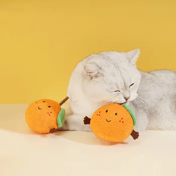 Игрушка для кошек Matatabi Stick Оранжевая игрушка для домашних животных с кошачьей мятой Интерактивная шлифовка и чистка зубов Мягкая плюшевая игрушка Аксессуары для кошек