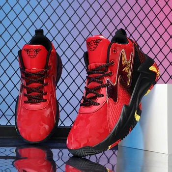 Новая мужская Баскетбольная обувь, Красная, Черная, Белая, Мужская Баскетбольная обувь, Нескользящая обувь, Высококачественная Баскетбольная тренировочная обувь