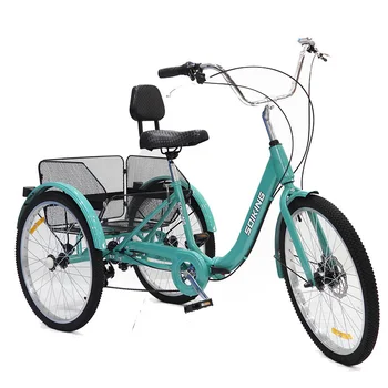Высококачественный человеческий трехколесный велосипед, трехколесный велосипед для пожилых людей с педалями, велосипед Изображение 2