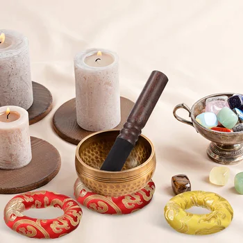 Аксессуар для звуковой чаши из 2 предметов, Деревянная палочка, Непальские чаши для пения, молоток Изображение 2