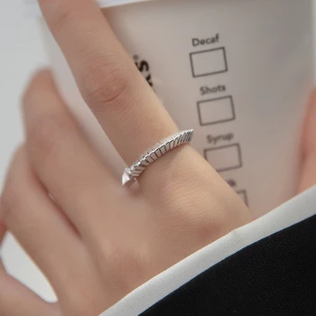 Модное серебро 925 пробы, специальный дизайн, геометрические Регулируемые кольца на 6-8 пальцев для женщин, модные ювелирные украшения для вечеринок, подарки Изображение 2