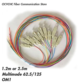12 цветов кабеля SC/UPC-MM (62,5/125)-OM1-0,9 мм /отрезок оптического волокна