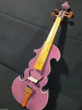 Красивая фиолетовая лучшая модель 4/4 электрическая скрипка + Акустическая скрипка #8758 Изображение 2