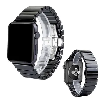 Ремешок для Apple Watch Band 44 мм 40 мм 42 мм 38 мм Аксессуары Керамический браслет-бабочка из нержавеющей стали iWatch series 6 5 4 3 2 se Изображение 2