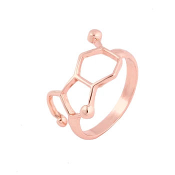 Новое поступление 2016 года, кольцо с симпатичной молекулой серотонина, Химическое ювелирное изделие, Нейромедиатор, научные ювелирные изделия, Кольца для женщин JZ158 Изображение 2