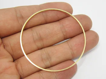30шт Брелок в виде круглого круга, соединитель для сережек, Латунный брелок в виде круга, 50x1 мм, выводы для сережек, изготовление ювелирных изделий - R573