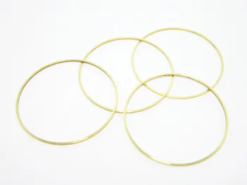 30шт Брелок в виде круглого круга, соединитель для сережек, Латунный брелок в виде круга, 50x1 мм, выводы для сережек, изготовление ювелирных изделий - R573 Изображение 2