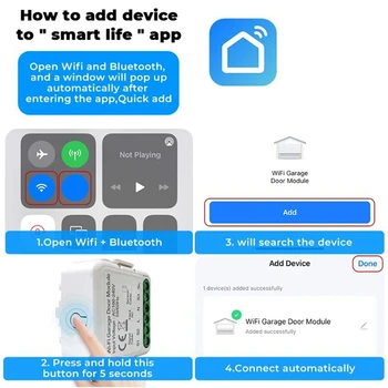 Tuya Smart Wifi Контроллер открывания гаражных ворот Приложение Голосовой пульт дистанционного управления Работает для Alexa Google Home Assistant Изображение 2
