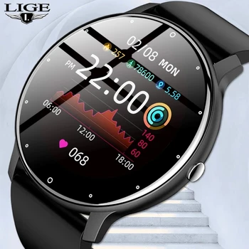 Модные смарт-часы LIGE Для Мужчин, Фитнес-браслет, Мониторинг сердечного ритма, артериального давления, Спортивный трекер, Умные часы, Подарок для женщин 2023