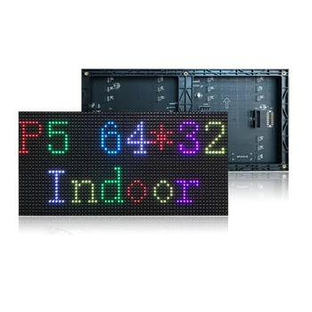 Точечная матричная панель P5 64x32 SMD2121 RGB полноцветная внутренняя светодиодная панель 1/16 сканирования 320*160 мм светодиодная дисплейная панель Изображение 2