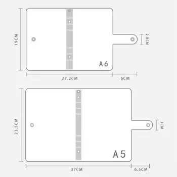A6 A5 Прозрачный мягкий ПВХ блокнот с 6 кольцами-переплет Прозрачная папка с отрывными листами Личный журнал 